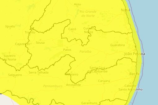 Inmet emite alerta de perigo potencial: chuvas intensas atingem todas as cidades da Paraíba