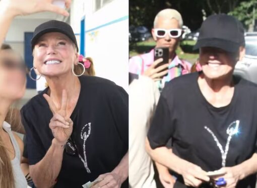 Xuxa arrasta multidão em colégio eleitoral no Rio de Janeiro
